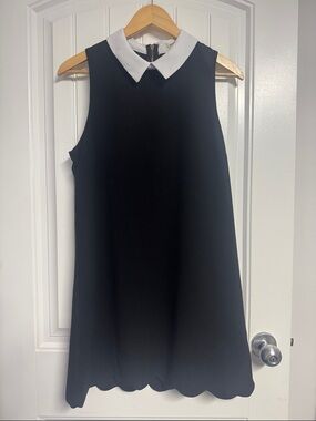 Anthropologie Black Dress with White Collar